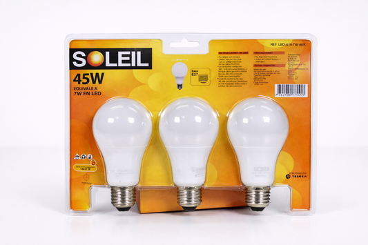 Bombillo led bulbo 7w,6.500k 120v e27 jg x3 pz soleil