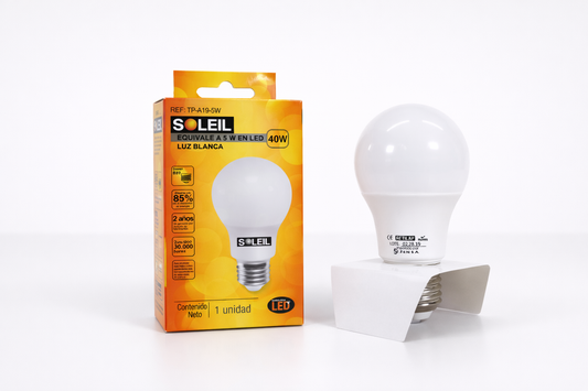 Bombillo Led Bulbo 5w, 6.500k 120v E27 Soleil Caja