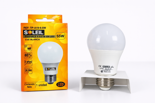 Bombillo LED bulbo 9.5W, 6.500K 120V E27 SOLEIL Caja