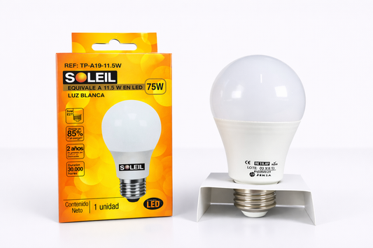 Bombillo Led bulbo 11.5W, 6.500K 120V E27 SOLEIL Caja