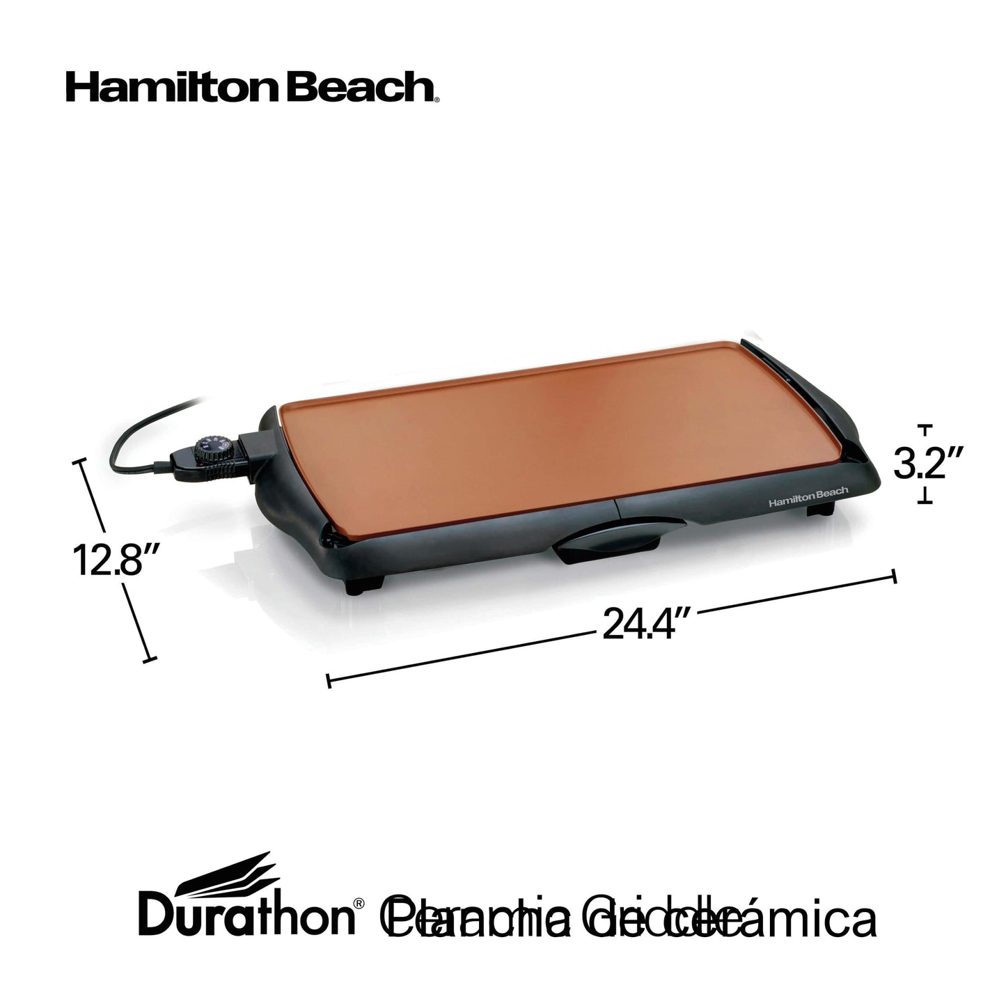 Plancha de Cerámica Hamilton Beach Durathon